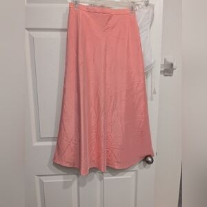 David's Bridal Coral Pink A-Line Satin Skirt